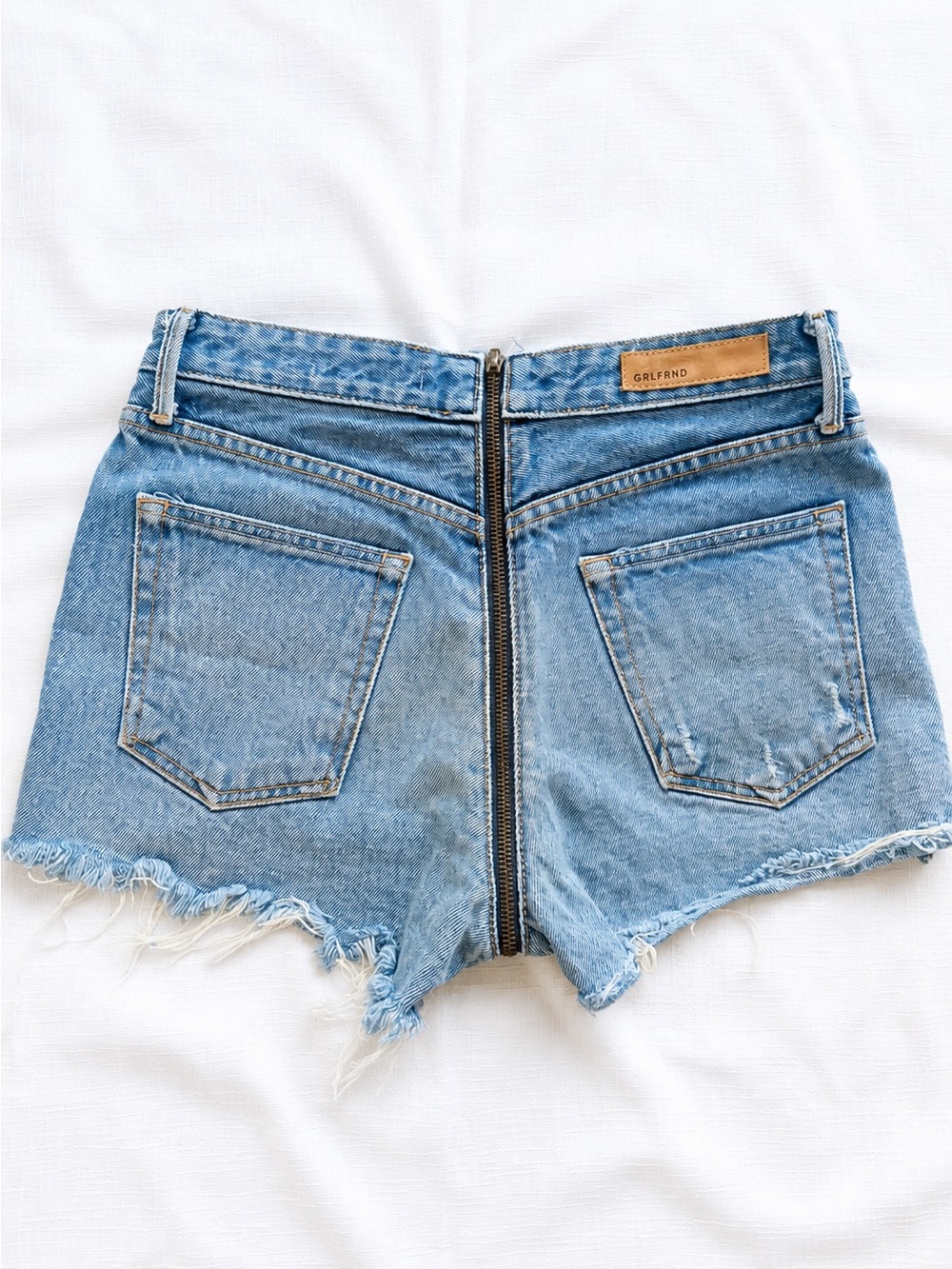 GRLFRND Denim Zip Front Cutoff Shorts | High Rise | Size 25 | Designer Revolve - Picture 7 of 7